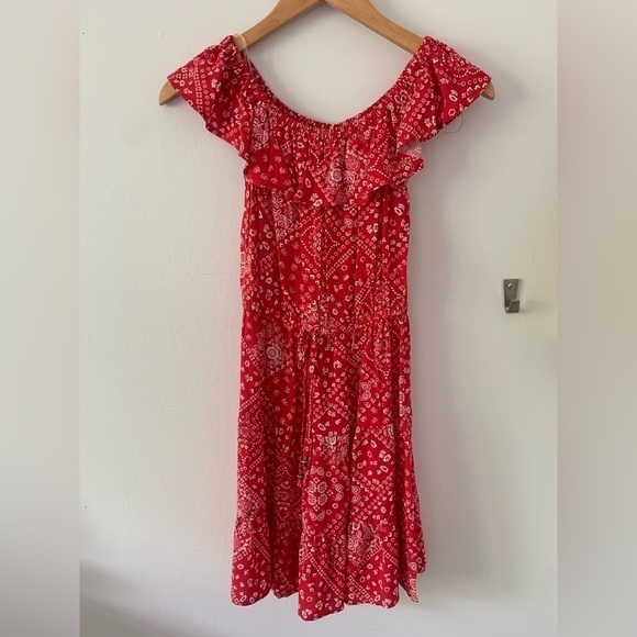 NWT Juniors’ XS Red Bandanna Print Dress from BeBop with free matching headband - Picture 2 of 6
